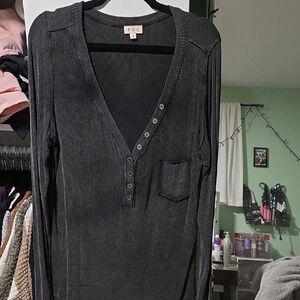 POL Black Long Sleeve Top